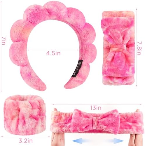 Ztomine Headbands for Women - Spa Headband and Wristband Set - Headband for Washing Face,Facial Mask,Makeup and Skin Care,Gifts for Women and Teen Girl Gifts Trendy Stuff - Image 2