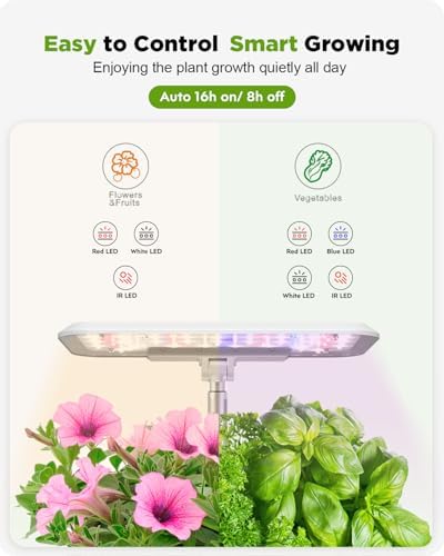 URUQ 8 Pods Hydroponics Growing System with LED Grow Light - White - Image 4