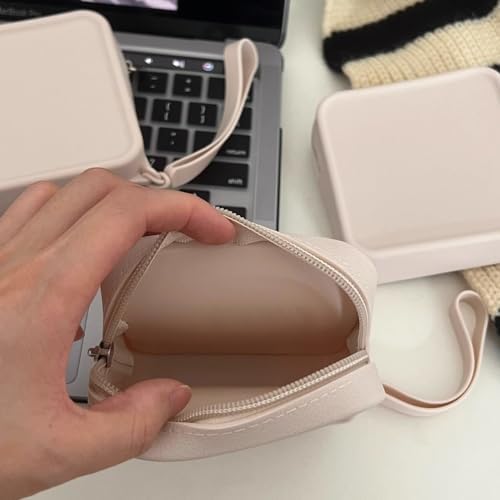 Silicone Mini Makeup Bag Pouch for Purse, Small Cosmetic Travel Bag Zipper Pouch Waterproof Cute Coin Purse Portable Makeup Storage Bag Travel Toiletry Organizers Bag for Women Girls - Image 4