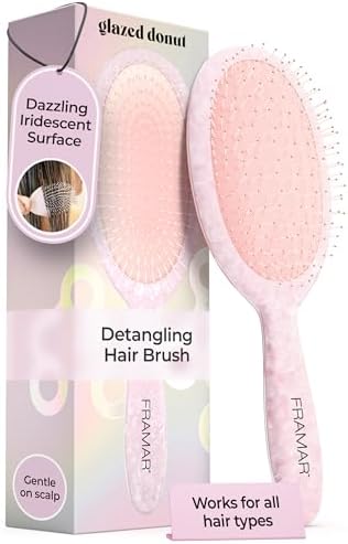 FRAMAR Iridescent Wet Hair Brush Detangler, Detangle Brush For Curly Hair by FRAMAR