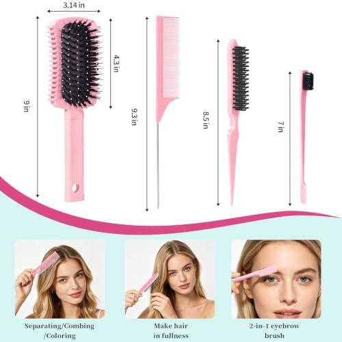Auhrjomra Curl Defining Brush Pink, Volume Curly Hair Brush for Effortlessly Detangling Shaping and Styling Women's Curls, Waves & Coils, Curly Hair Products, Reduce Frizz - Image 7