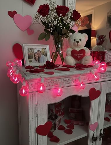 25FT G40 LED Outdoor Valentine's Day String Lights, Pink Valentine's Day Decorations Lights with 27 Shatterproof Pink Globe Bulbs, Hanging Patio Lights Waterproof for Holiday Backyard Party Garden - Image 4