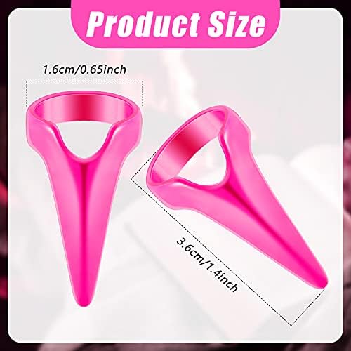 Hicarer 10 Pcs Stitch Braids Tool Metal Finger Rings Hair, Rose Red - Image 2