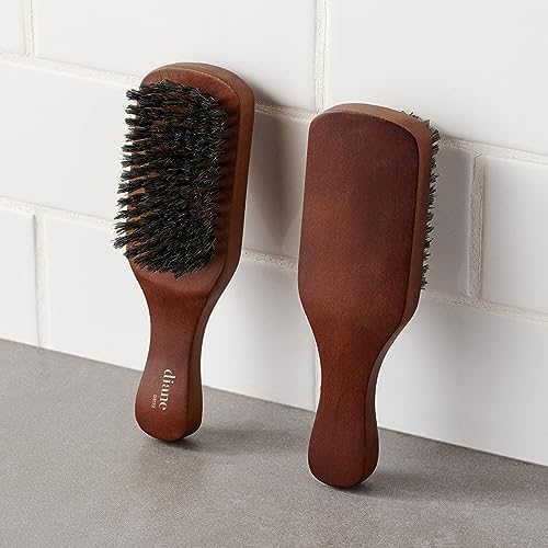 Diane Reinforced Boar Bristle Club Wave Brush for Men and Barbers – Medium Bristles for Thick and Curly Hair – Use for Detangling, Smoothing, Wave Styles, Restore Shine and Texture - Image 3