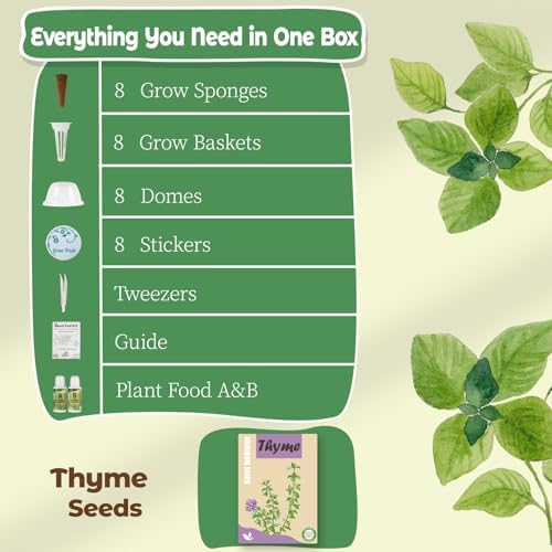 Herb Seed Pods Kit Hydroponic - Refill Pod for All Indoor Garden, 8 Grow Pods with Seeds of Thyme & Plant Food, Compatible with All Hydroponics Growing Systems - Image 4