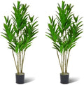 3.3FT Artificial Croton Plant, Faux Green Leaf Croton Tree with 6 Trunks by Famigmo