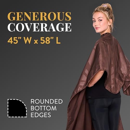 Betty Dain Zephyr Bleach-Proof All Purpose Styling Cape, 45" x 60", Brown - Image 4