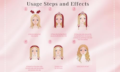 Satin Heatless Hair Curler Set Jumbo Flexi Rods Overnight With 2 Scrunchies - Image 7