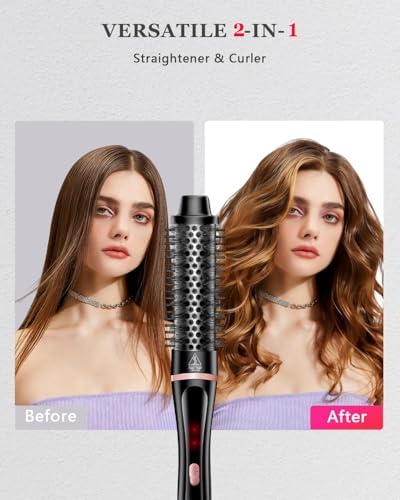 5 in 1 Curling Iron, Fast Heat Up Thermal Brush Set with 4 Interchangeable Ceramic Barrels (0.35”-1.25”) Dual Voltage Travel Tools Birthday Gift for Women - Hair Curler Wand Kit for Curls & Blowout - Image 5