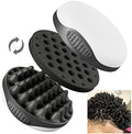 WTTORDE Silicone Twist Curl Hair Brush for Afro Waves, Detachable Two-Sided Wave Tool With Big and Small Holes for Men, Women, Short Hair, Black, 1 Pcs by WTTORDE