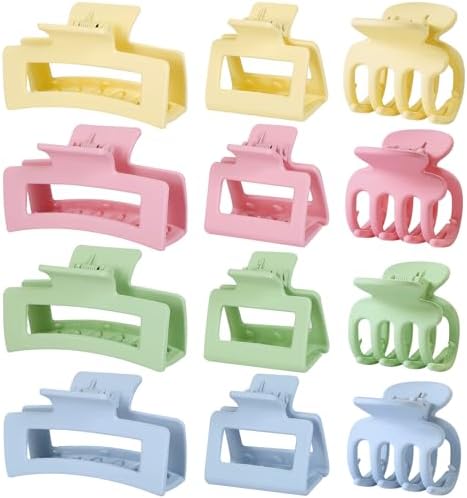 SMKSL 12 Pcs Hair Claw Clips for Women & Girls 3 Styles Hair Accessories by SMKSLHAIRCLAWCLIP