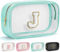 YOOLIFE Initial Clear Makeup Bag | Waterproof Large Travel Makeup Bag | Personalized Travel Beach Toiletry Bag | Car Organizer Essentials for Women Men | Teacher Girls Women Birthday Gifts Blue J by YOOLIFE