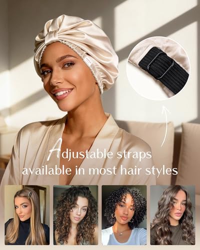 YANIBEST Breathable Soft Breeze Satin Bonnet for Sleeping,Silk Feeling Cap - Image 4