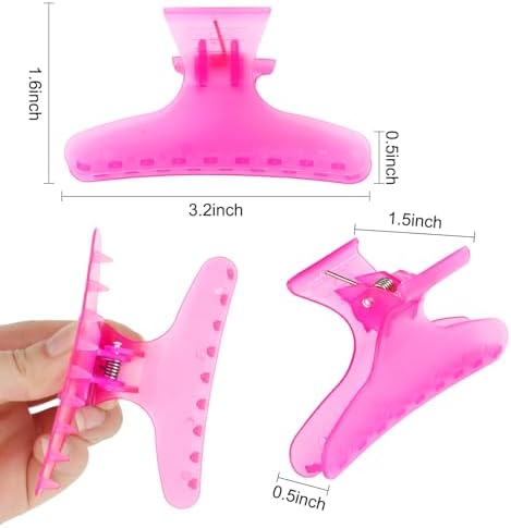Ondder Pink Butterfly Hair Claw Clips for Styling and Sectioning - Makeup Hair Clamp Clips for Women and Girls - Image 2