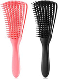 Hair Brush for Afro America/African Hair Textured 3a to 4c Kinky Wavy/Curly/Coily/Wet/Dry/Oil/Thick/Long Hair, Detangling Brush for Women (2 pcs, Pink-Black) by Unknown