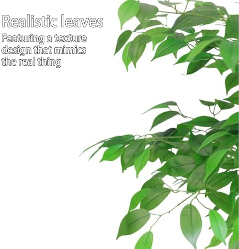 Artificial Ficus Tree 4FT - Faux Indoor Tree with Black Pot for Living Room - Image 5