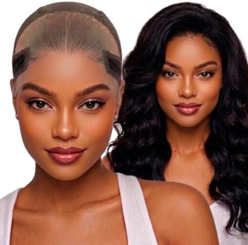 Max Wig Grip Cap, 11x5 Glueless Wig Cap with Grip Band, Non Slip Adjustable Wig Caps with Reusable HD Lace for Lace Front Wigs, Brown by BuyaCraft