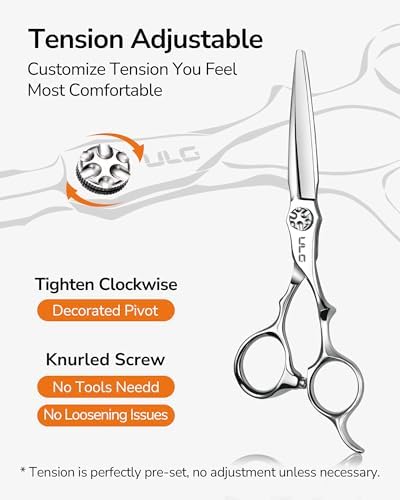 ULG Professional Hair Cutting Scissors 6.7" Japanese 440C Barber Shears - Image 3