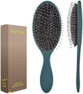 Boar Bristles Hair Brush for Women and Men, Detangling Hair Brush for Smoothing Massage Add Shine, Nylon&Boar Bristles Detangler brush for Hair Healthy (1 Pack-Green) by aestheticspracticality