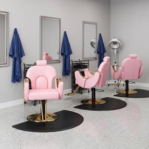 Pink Salon Barber Chair, Reclining Hair Styling Chair for Hair Stylist - Image 2