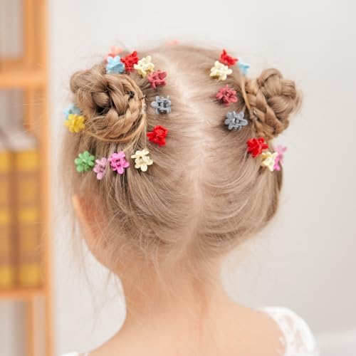 128PCS Baby Girls Mini Hair Claw Clips Flower Hair Hair Accessories Barrattes for School Girls Kids Teens - Image 4