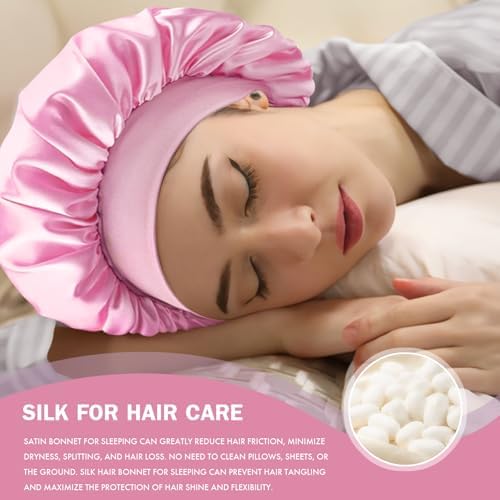 Satin Silk Bonnet for Hair, Double Layer Sleep Cap for Men & Women - Image 4