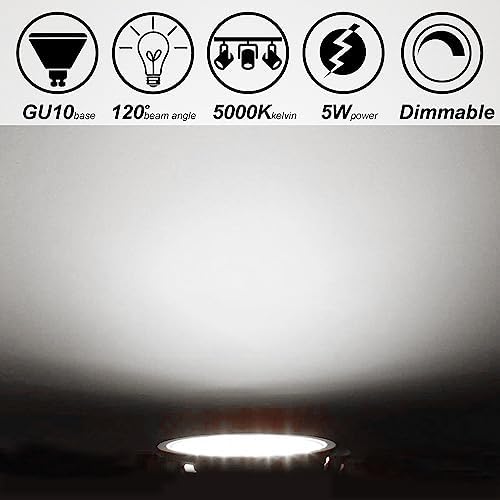 ALIDE Dimmable GU10 Led Bulbs 5000K Daylight White,2 Prong Light Bulb 120v - Image 3