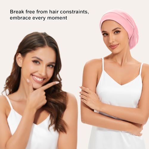 ZHENSILK Silk Bonnet for Sleeping Women, Adjustable Silky Satin Lined Sleep Cap, Silk Hair Wrap Slouch Beanie Hat - Image 6