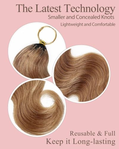 27# Honey Blonde Color 18 Inch Human Crochet Hair for Black Women, Feather Crochet Extensions 55g 40 Strands, Resusable Miracle Look Hair Bundles, Soft Lightweight Small Knots Body Wave - Image 3