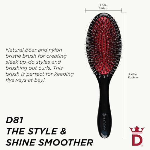 Denman Boar Bristle Hair Brush – Smoothing & Shine Enhancing for Slick Back Styles, Curl Defining & Detangling. Natural Bristles for all Hair Types for Women & Men - Image 2