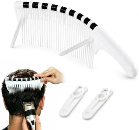 Bendable Hair Cutting Guide Comb for Men, Flexible Fade Guide with Detachable Positioning Support Feet, Professional Barber & DIY Home Haircut Tool for Clippers and Scissors by Unknown