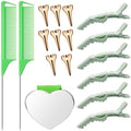 17 PCS Hair Parting Tools Set Round, Coldairsoap Stitch Braid Tool Finger by Unknown