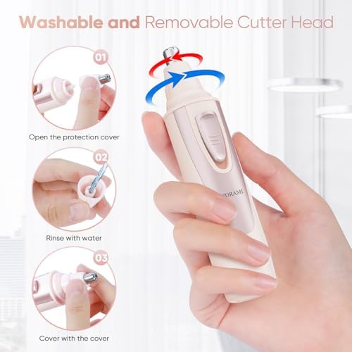 Ear and Nose Hair Trimmer Clipper - 2026 Professional Painless Eyebrow & Facial Hair Trimmer for Men Women, Battery-Operated Trimmer with IPX7 Waterproof, Dual Edge Blades for Easy Cleansing Blue - Image 5