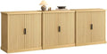 VASAGLE Set of 3 Buffet Cabinet with Adjustable Shelves, Fluted Doors by VASAGLEbySONGMICSHOME