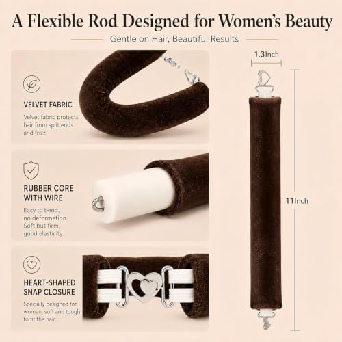 Jumbo Heatless Hair Curlers for Overnight Curls, Velvet Rollers - Image 3