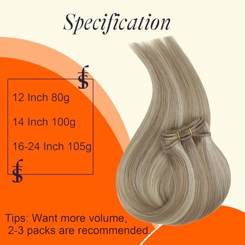 Full Shine Weft Hair Extensions Human Hair Add Volume 18 Inch 105g - Image 4