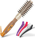 Fagaci Small Round Brush with Natural Boar Bristle for Blow Drying, Hair Styling, and Volume | Nano Technology Ceramic + Ionic for Healthy Hair by Fagaci