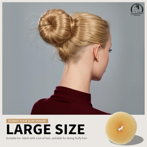 Teenitor 4pcs Hair Bun Shaper Set with Extra-large, Large, Medium, Small Donut Hair Bun Maker, 20pcs Bobby Pins, Gold - Image 4