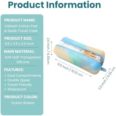 Cotton Pad Swab Travel Case, Waterproof Organizer (Ocean Breeze) - Image 4