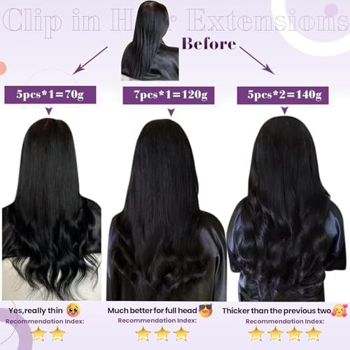 LaaVoo Clip In Hair Extensions Real Human Hair, Auburn Tone Style, 16 Inch - Image 4