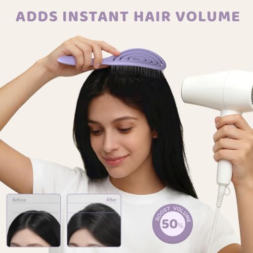 SHINLEA Detangle Hair Brush, Detangling Wet & Dry Spiral Hairbrush for Women, Men, Kids, Vented Detangler for Blow Drying, Glide Through Tangles For All Hair Types (Purple) - Image 6