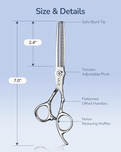 ULG Professional Hair Thinning Scissors 6.5" Japanese Stainless Steel Hand-Honed Salon Barber Scissors for Stylist & Home Use, Texturizing Shears, Ergonomic Design with Patterned Handles - Image 7