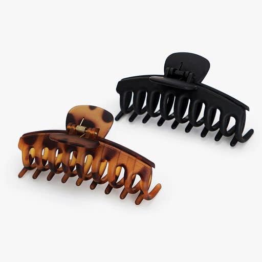 Kitsch Large Hair Clips For Women - Black & Tortoise, 2pcs - Image 6