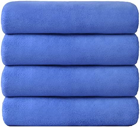 JML Microfiber Bath Towels, 4 Pack, 30" x 60", Blue - Image 2