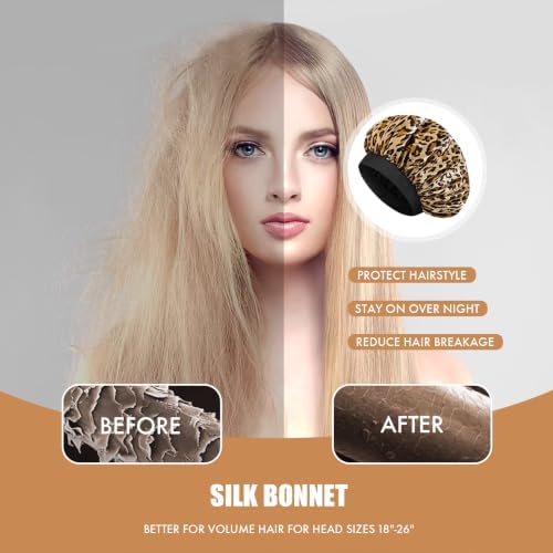 Satin Silk Bonnet for Hair, Double Layer Sleep Cap for Men & Women - Image 5