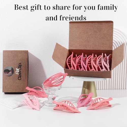 8 Pack Pastel Pink Flat Hair Clips – Cute Matte Gradient Claw Clips for Girls & Women, Strong Hold No-Slip Barrettes for Thick or Thin Hair, Aesthetic Soft Girl Style Accessories - Image 7