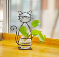 Desktop Cat Planter Propagation Station, Glass Vase Metal Stand by Joyathome