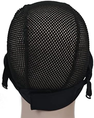 2 Pcs Headband Wig Caps Adjustable Big Hole Mesh Wig Grip Cap Ice Silk Material for Making Headband Wigs (Big Hole Caps) - Image 3