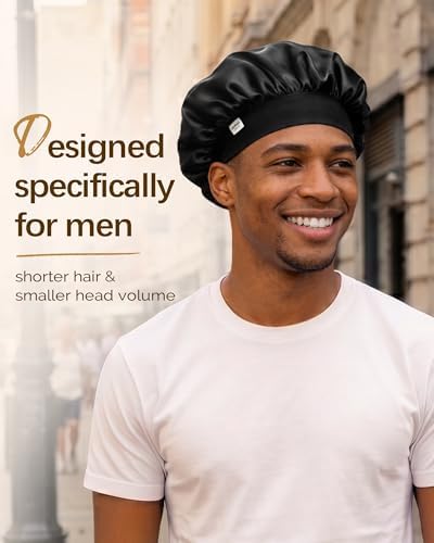 YANIBEST Small Satin Bonnet for Men, Hair Bonnet for Short Hair Waves - Image 4