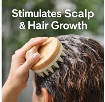Scalp Massager Shampoo Brush - Soft Silicone Scalp Scrubber for Hair Growth & Dandruff Removal - Natural Bamboo Handle Deep Scalp Cleansing Brush for Men & Women - Image 3